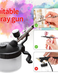 Airbrush Kit with Brush Cleaner Solution Airbrush Cleaner Kit Airbrush Holder Stand Airbrush Cleaning Pot Airbrush Spray Cleaning Efficient Cleaning of Airbrushes (Black)