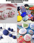 100Pcs Button Covers, Cover Button Kits with 5 Sizes of Buttons & Tools DIY Fabric Buttons Fabric Covered Buttons to Make Your Own Buttons