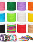 12 Rolls Nylon String for Bracelets, Chinese Knotting Nylon Cord for Jewelry Making, Nylon Beading Thread for Kumihimo, Braided Bracelets, Necklaces, Macrame Craft, Wind Chime