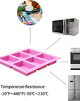 Silicone Soap Molds,6 Cavities Rectangle Silicone Molds for Homemade Craft Soap Mold, Cake Mold, Chocolate Mold & Ice Cube Tray -Molds Set of 3(Blue & Purple& Pink).