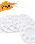 6 Pack Paint Tray Palettes, Plastic Paint Pallet for Kids Art Painting Palette for Painting or DIY Craft Class, White