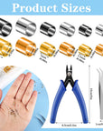 2440 Pcs Crimp Beads for Jewelry Making, 4 Colors Crimp Tube Beads with Crimping Pliers Tweezers Kit for DIY Earring Necklace Bracelet Making