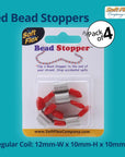 Bead Stoppers - Pack of Four with Red Handles - Bead Stopper for Jewelry Making