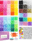 2400Pcs Pony Beads 72 Colors 9Mm Friendship Bracelets Making Kit, Rainbow Kandi Beads Bulk Letter Beads for Name Bracelets Jewelry Making Crafts with Elastic String
