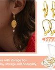 8Pcs 925 Sterling Silver Leverback French Earring Hooks with Open Loop 10X17Mm Hypo Allergenic Gold Dangle Ear Wire Findings for Jewelry Making