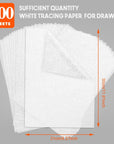 Tracing Paper for Drawing Trace Paper - Translucent Tracing Paper on Artist Lettering Sketch Drawing for Pencil Ink Markers (Transparent)
