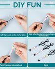 12 Pcs Beadable Keychain Bars Metal Beaded Keychain Blank Keychain Strips for DIY Keychain Pendant Jewelry Crafts