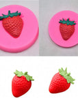 3Pcs/Set Strawberry Fondant Gumpaste Mold Silicone Chocolate Candy Mold for Cupcake Cake Decoration Handmade Soap Embeds Polymer Clay Resin Mold