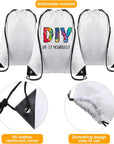 30 Pcs Blank Sublimation Drawstring Bags Drawstring Backpack Bulk Heat Press Reusable Sublimation Bags Cinch Bag Sackpack for Gym Sport DIY Craft Operation Christmas, White