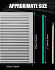2 Packs Plastic Straight Line Stencil Template for Journaling Spacing Line Lettering Guide 11 Inch Scale Writing Ruler Envelope Addressing Template with Bamboo Stick and 2B Pencil for Paper Card Aids