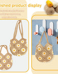 Crochet Kit for Beginners Daisy Tote Bag DIY Knitting Kits of Daisy Tote Bag with Step-By-Step Video Tutorials Crochet Kit Beginners for Adults and Kids
