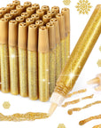 30 Pcs Glitter Glue Pens Glitter Stick Set for Kids Washable Glitter Glue Pens for DIY Arts and Crafts Projects Scrapbooking Holiday Greeting Card Decorating Supplies (Gold)