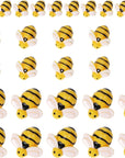 Tiny Resin Bees 30Pcs Small Plastic Flatback Bumble Bee Decor Embellishments for Art Crafts Birthday Party Table Decoration (30)