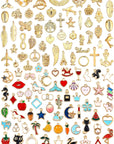 110Pcs Assorted Gold Plated Enamel Pendants Charms for Jewelry Making Necklace Bracelet Craft Supplies