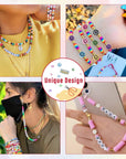 7870Pcs Clay Beads Bracelet Making Kit, 40 Colors Polymer Clay Beads Heishi Flat Beads Kit with Preppy Beads Letter Beads for Crafts Jewelry Making