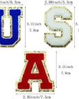 9 PCS USA Patch Patriotic Patch Chenille Letter Patches Embroidered Iron on Patch Sew on Patches for Clothing Bags