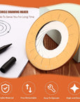 Circle Drawing Maker Aluminum Alloy Circle Template Adjustable Circle Drawing Tool round Circle Template Tool Ring Circle Making Tool with Black Flannelette Bag for Drafting, 125 Mm (Yellow)
