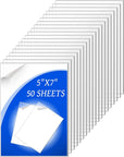 50 Pack 5 X 7 Inch Acrylic Sheets Clear Acrylic Sign Blank 1 Mm Thick Acrylic Panel for Picture Frame Glass Replacement, Art Crafts Projects, Painting, Acrylic Signs for Wedding Festival Party Office