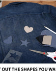 Denim & Twill Iron-On Patches Combo, 8Pc Assorted