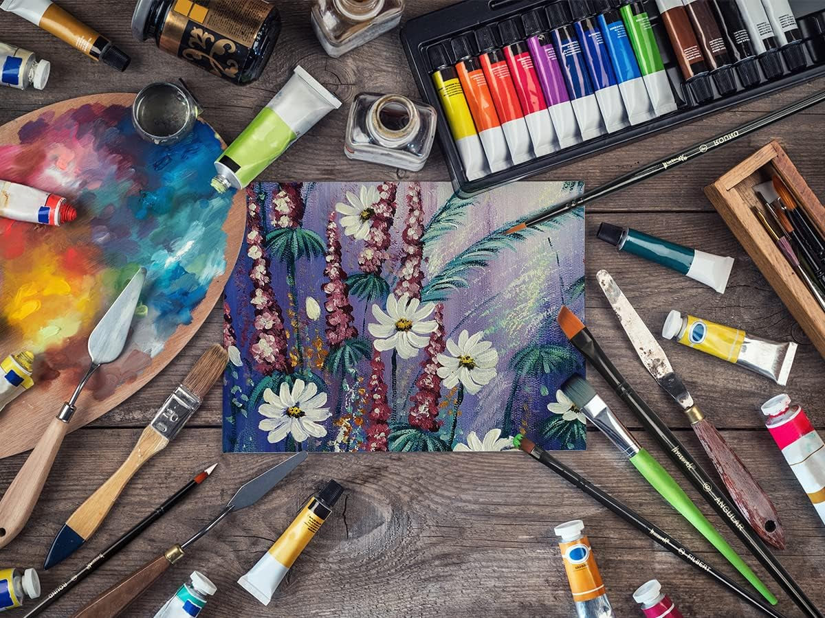 Paint Brushes Set, 14 PCS Artist Brush for Acrylic Oil Watercolor Gouache Artist Professional Painting Kits with Synthetic Nylon Tips