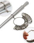 Ring Sizer Set Metal Ring Mandrel Steel Ring Gauge Kit Finger Size Measure Rings Sizing Measurement Jewelry Making Tool Jewelers Tools US 0-13