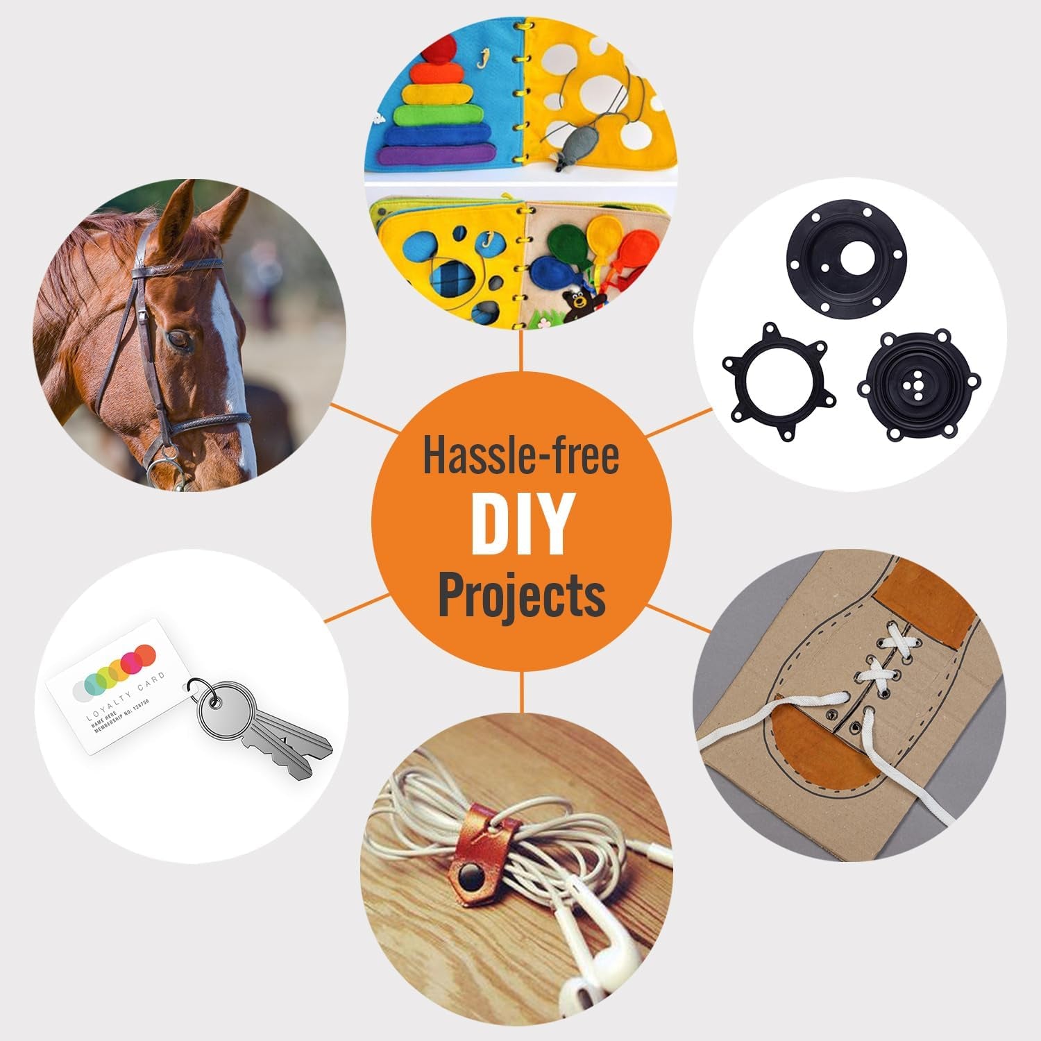 Professional Leather Hole Puncher Tool for Belts, Watch Bands, Handbag Straps and More, Precision Multi-Size Fabric & Leather Hole Puncher for Crafts & Easy DIY Belt Holes