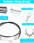 150Pcs Black Necklace String Cord Bulk for Charms Pendants, Waxed Cotton Cord with Jewelry Clasps for Bracelets, Necklaces, Jewelry Making and Beading Supplies
