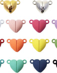 14Pairs Magnetic Necklace Clasps Heart Beads Pendant Charms for Jewelry Making Couples Friendship Bracelets Necklaces Jump Rings Keychain Accessory DIY Crafts Valentine'S Day Gifts,Multicolor