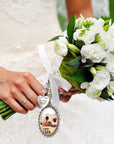 Wedding Bouquet Photo Charms Bridal Bouquet Charms for Wedding Memory Bridal Angel Lacy Oval Wedding Charms for Bouquet You Are Always in My Heart Charm for Bridal Party Gifts