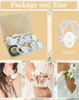 Corsage Wristlet Band 8Pcs Wrist Corsage Bracelets,Pearl Stretch Elastic Wristlets for Wedding Party Prom DIY Wrist Corsage Supplies