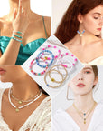 4400Pcs Clay Beads for Bracelet Making Kit, Friendship Bracelet Beads Flat Preppy Beads for Jewelry Necklace Earring Making,Aesthetic Boho Clay Beads with Charms Gifts for Teen Girls Wemen.