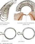 Ring Sizer Measuring Tool Set Metal Finger Sizing Gauge Rings Measurement Tool for Women Men US Size 0-13 with Half Size