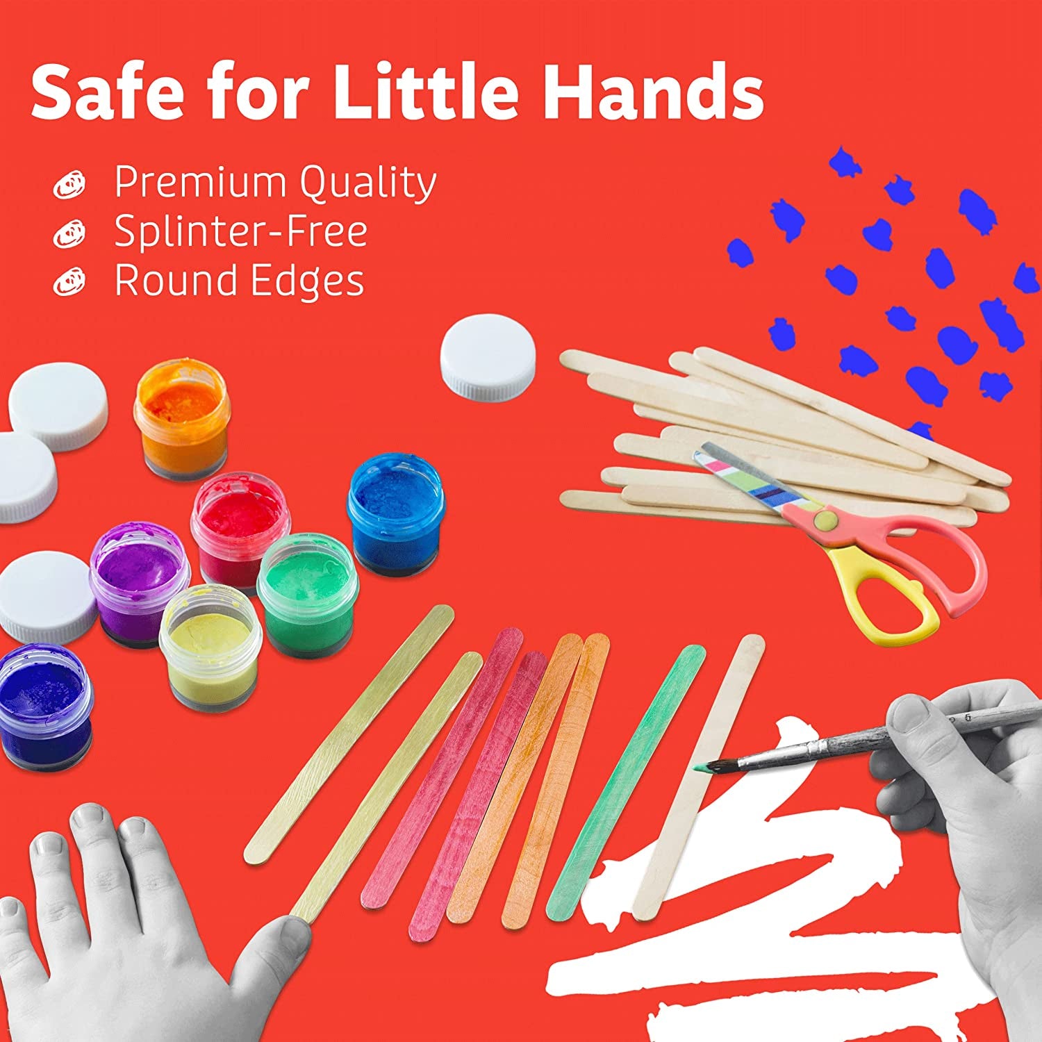 Popsicle Sticks for Crafts 200 Pcs 4.5 Inch Wax Sticks Tongue Depressors Wood Sticks Craft Sticks Popsicle Sticks for Food Ice Cream Sticks Cakesicle Sticks