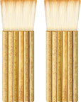 2 Pieces Hake Blender Brush Bamboo Brush for Ceramics Paint Brush Applicator Artist Drawing Brush Craft Painting Brushes for Watercolor, Wash, Ceramic and Pottery Painting (Novel Style)