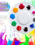 Paint Brushes & round Paint Palette Set, Paintbrushes, Synthetic Paint Brush, Brushes for Painting, Plastic Paint Tray Palettes, Paint Brushes for Acrylic Painting, Watercolor, Rock Painting