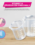 36 PCS Resin Mixing Cups, 12PCS 100ML Plastic Measuring Cups for Resin, 24PCS 50ML Paint Epoxy Resin Mixing Cups, with Craft Sticks, Beaker, Liquid Measuring Cups, Graduation Epoxy Resin Cups