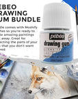 Pebeo Drawing Gum Made in France - Masking Fluid for Watercolor Painting and Various Art Projects - Bundled with Applicator Brush Set