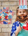 3 Pcs 4Th of July Patriotic Door Decorations DIY Independence Day Diamond Painting Hanging Sign 4Th of July Door Hanger Set Diamond Art Welcome Sign for Home Wall Front Door Party Supplies