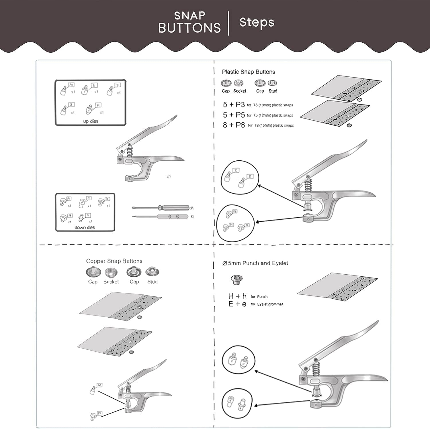 Plastic and Metal Snap Buttons with Snaps Pliers Set,300 Sets Plastic and Metal Snap Buttons for Sewing and Crafting (Pink)