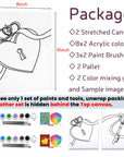 2 Pack Paint and Sip Canvas Painting Kit Pre Drawn Canvas for Painting for Adults Stretched Canvas Couples Games Date Night Lock Key Paint Party Anniversary Valentine'S Day (8X10)