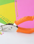 Single Hole Punch, HIA 1/4”Hole Puncher, Metal One Hole Puncher for Crafts with Ergonomic Silicone Handle, Paper Punch for Kids and Adults (Stylish Orange Color)