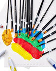 Paint Brushes Set for Acrylic Painting, 16 Pcs Nylon Hair Paint Brushes for Oil Watercolor Face Body Rock Painting Artist, Art Painting Brush Kits for Beginners and Professionals