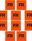 FR Patches for Clothing Iron on (10-Pack) FR Replacement Badge, Iron or Sew onto Clothing, Jackets, Jeans, Hats, Backpacks Etc. | Note: the Patch Itself Is Not Fire Resistant - (FR Orange)