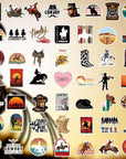 50PCS Cowboy Stickers, Country Western Decals Vinyl Waterproof Stickers for Water Bottle Laptop Luggage Helmet Skateboard Snowboard Guitar Scrapbook Phone Gifts for Teens Girls Kids Adult
