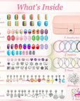 150Pcs Charm Bracelet Making Kit with Jewelry Box Girls Beads for Jewelry Making Kit with DIY Crafts Gift for Girls Bracelet Teen Women Birthday Valentine Gifts Christmas
