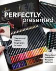 72 Watercolor Pencils Set | Vibrant Pigments for Blending, Drawing and Painting | for Adults, Hobbyists and Professionals I Protected and Organized in Presentation Tin Box