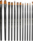 Paint Brushes Set, 14 PCS Artist Brush for Acrylic Oil Watercolor Gouache Artist Professional Painting Kits with Synthetic Nylon Tips