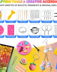 Polymer Clay, 50 Colors Modeling Clay for Kids, Non-Sticky Oven Bake Clay with Sculpting Tools and Accessories, DIY Starter Kits, Christmas Gift for Children and Artists