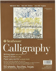 STR- 50 Sheet Tape Bound Calligraphy Pad, 8.5 by 11", White