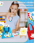 Watercolor Paint Sets Watercolor Paint Party Favors with Canvas Artist Goodie Bags Tote Bags 3 X 3'' Painting Canvas Panel with Mini Wooden Easel Set Painting Brush for Painting Party(24 Set)